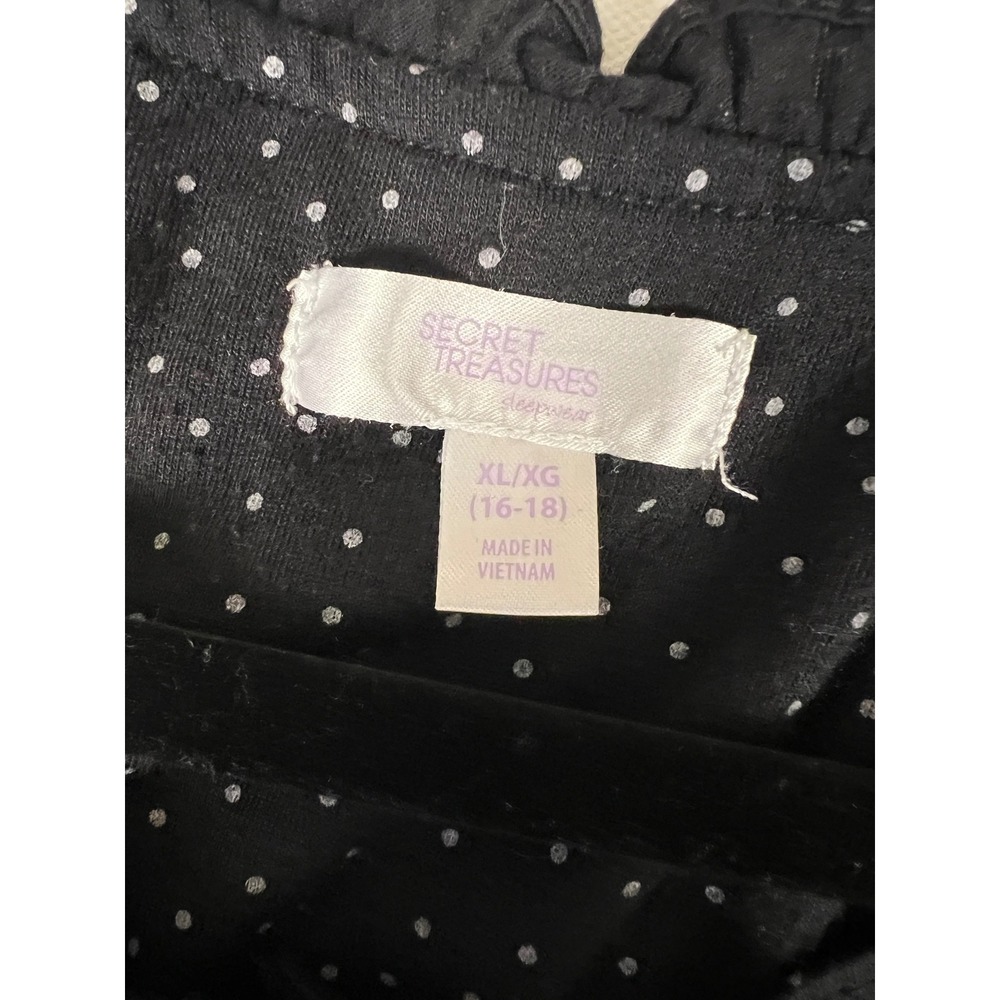 Women XL Black Polka Dot Ruffle Nightgown cottagecore prairie vintage inspired - Picture 2 of 6